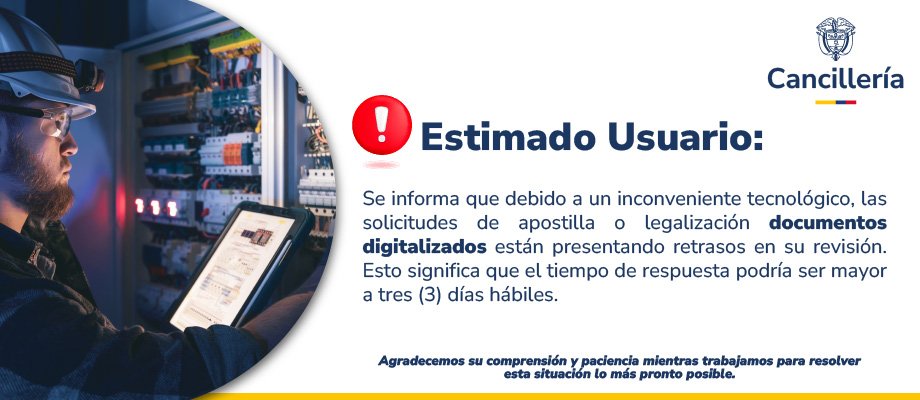Intermitencia en servicios de la Cancillería de Colombia
